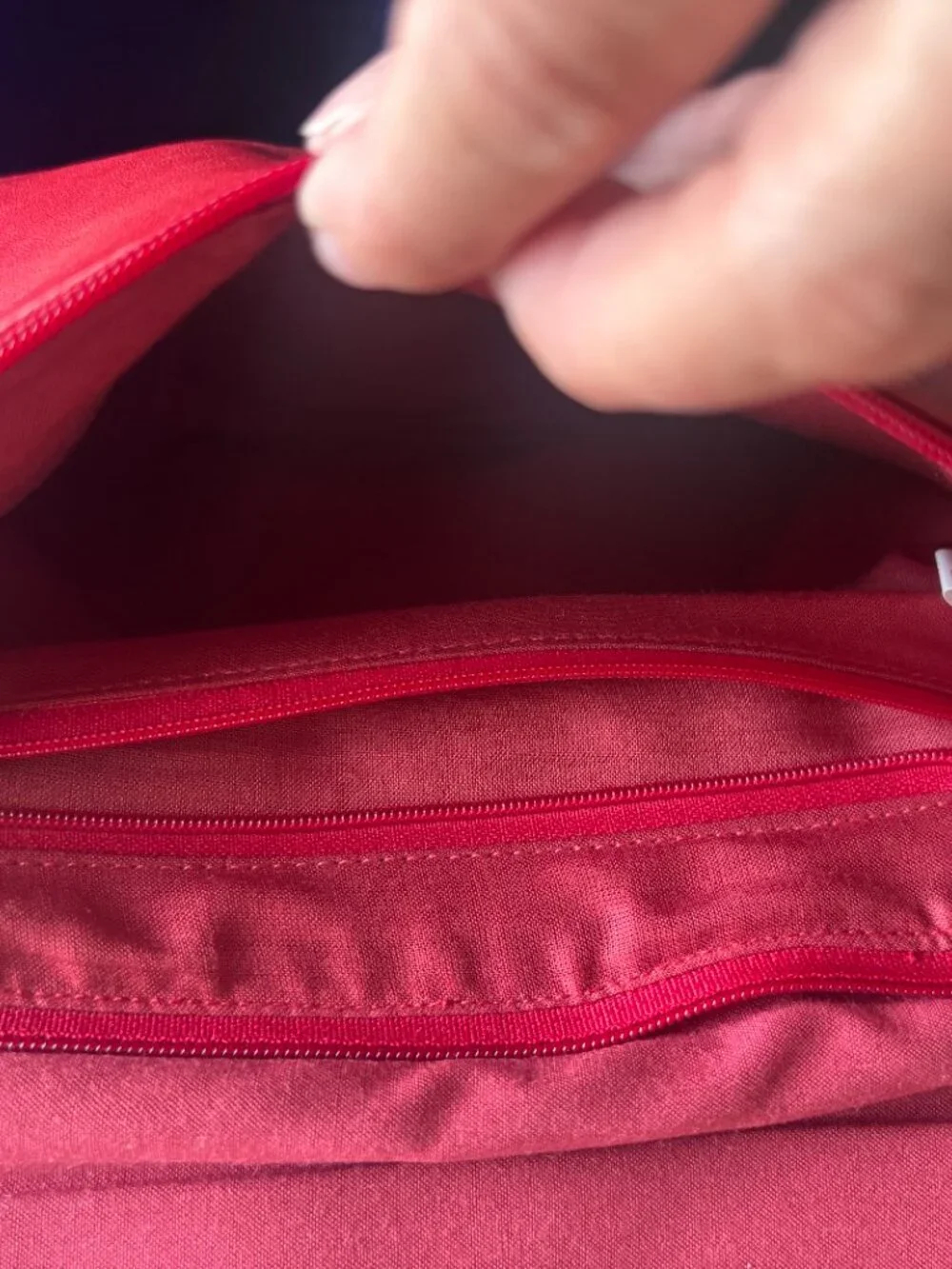 Retro Vintage 1980s Cherry Red Leather Clutch